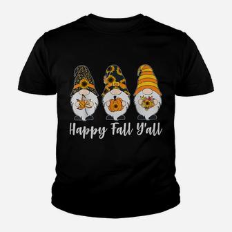 Tu Happy Fall Y'all Gnome Pumpkin Thanksgiving Costume Youth T-shirt | Crazezy CA