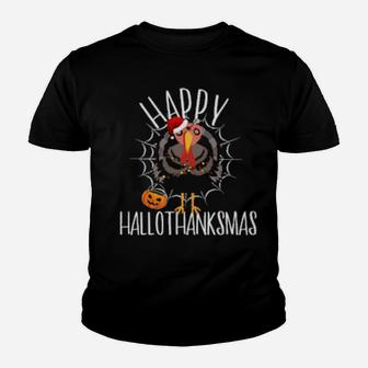Turkey Zombie Thanksgiving Xmas Happy Hallothanksmas Youth T-shirt - Monsterry AU
