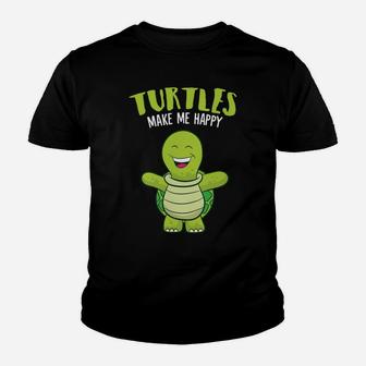 Turtles Make Me Happy Love Turtles Youth T-shirt | Crazezy