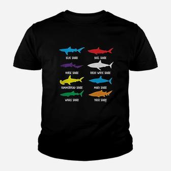 Types Of Sharks Great White Youth T-shirt | Crazezy