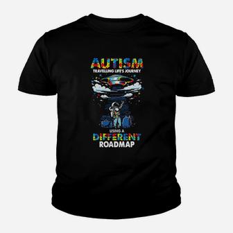 Ufo Autism Travelling Lifes Journey Using A Different Roadmap Youth T-shirt - Monsterry