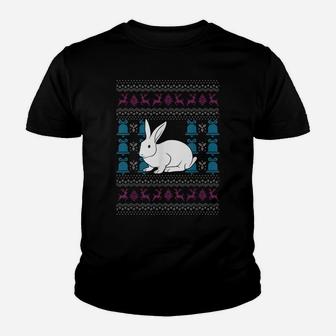 Ugly Christmas Rabbit Animal Lover New Year Santa Claus Youth T-shirt | Crazezy
