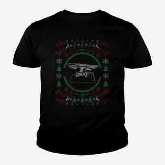 Ugly Christmas Style Blacksmith Funny Xmas Youth T-shirt | Crazezy
