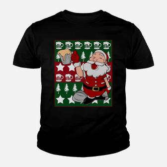 Ugly Christmas Sweater Santa Beer Drinking Party Fun Pajama Sweatshirt Youth T-shirt | Crazezy DE