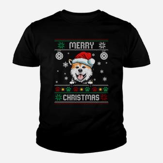 Ugly Merry Christmas Dog Akita Xmas Costume Gift Sweatshirt Youth T-shirt | Crazezy