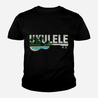 Ukulele Musician Uke Guitar Aloha Hawaii Acoustic Hawaiian Youth T-shirt | Crazezy DE