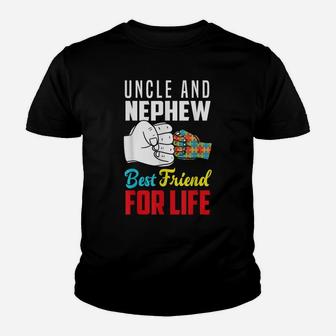 Uncle And Nephew Best Friend For Life Autistic Autism Uncle Youth T-shirt | Crazezy