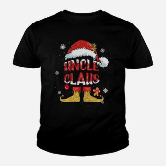 Uncle Claus Christmas Santa Hat Family Group Matching Pajama Youth T-shirt | Crazezy