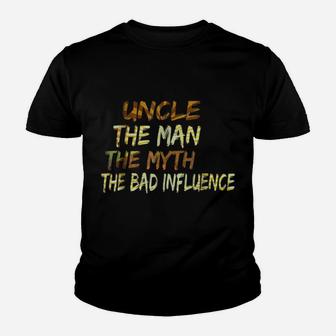 Uncle The Man The Myth The Bad Influence Retro Vintage Shirt Youth T-shirt | Crazezy