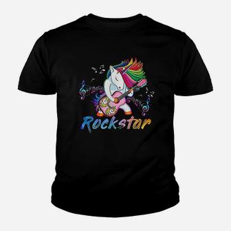 Unicorn Guitar Rockin Music Singer Youth T-shirt - Thegiftio