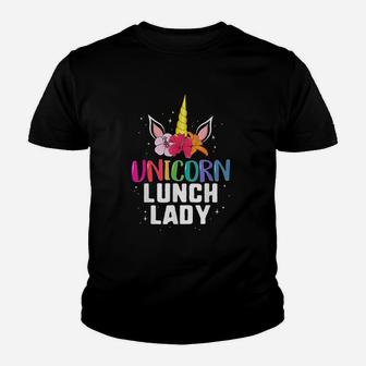 Unicorn Lunch Lady School Cafeteria Youth T-shirt | Crazezy