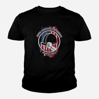 Union Construction Worker Gifts For Builders Youth T-shirt | Crazezy UK