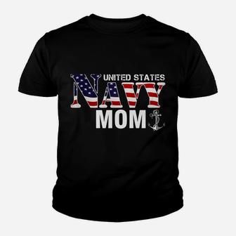 United States Vintage Navy With American Flag For Mom Gift Youth T-shirt | Crazezy