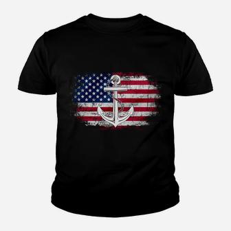 US Navy Proud Wife With American Flag Gift Veteran Day Youth T-shirt | Crazezy