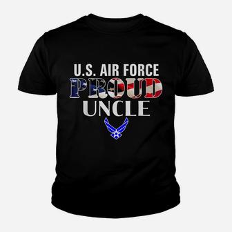 Us Proud Air Force Uncle With American Flag Gift For Veteran Youth T-shirt | Crazezy