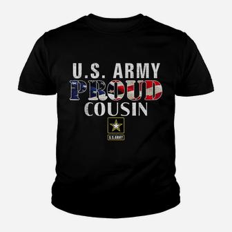 Us Proud Army Cousin With American Flag Military For Veteran Youth T-shirt | Crazezy