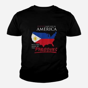 Usa American Filipino Pinoy Roots Philippines Youth T-shirt | Crazezy