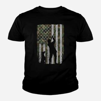 Usa American Flag Military Patriotic Hunter Hunting Youth T-shirt | Crazezy