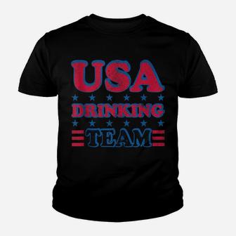 Usa Drinking Team 4Th Of July Independence Day Drunk Funny Youth T-shirt | Crazezy UK
