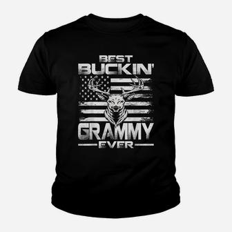 Usa Flag Best Buckin' Grammy Ever Deer Hunting Youth T-shirt | Crazezy