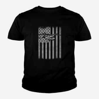 Usa Flag Helicopter Veterans Fathers Day Gift Youth T-shirt | Crazezy UK