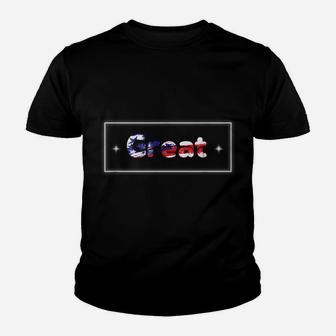 Usa Flag Inside Great Text Youth T-shirt | Crazezy