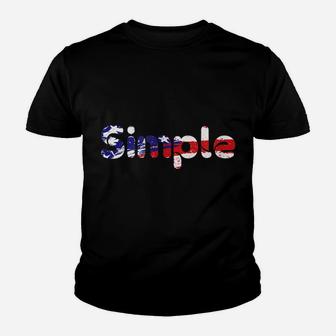 Usa Flag Inside Simple Text Youth T-shirt | Crazezy