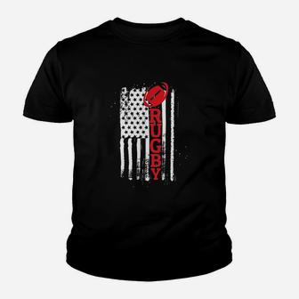 Usa Flag Rugby Vintage Rugby Lover Youth T-shirt | Crazezy