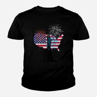 Usa Patriotic American Pride Flag Statue Of Liberty Tshirt Youth T-shirt | Crazezy