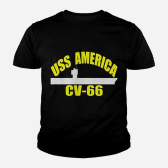Uss America Cv-66 Aircraft Carrier Veteran Day Front&Back Youth T-shirt | Crazezy DE