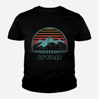 Utah Retro Mountain Hiking 80S Style Youth T-shirt | Crazezy CA