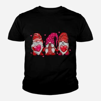 Valentine Gnomes Funny Red Gnomes Holding Valentines Hearts Classic Women Youth T-shirt - Monsterry AU