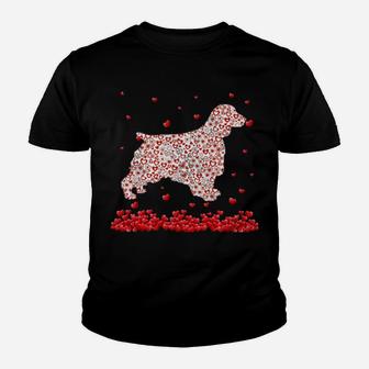 Valentine Hearts In Dog Welsh Springer Spaniel Thirts Youth T-shirt - Monsterry
