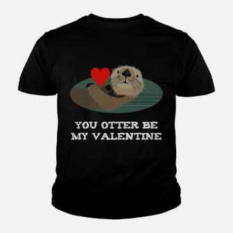 Valentine Otter You Otter Be My Valentine Graphic Youth T-shirt - Thegiftio UK