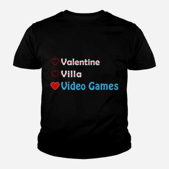 Valentine Villa Video Gamesvalentines Day Gaming Heart Youth T-shirt - Monsterry AU