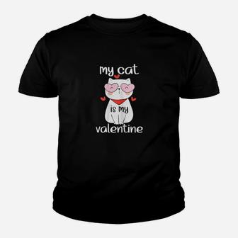 Valentines Day Cat My Cat Is My Valentine Youth T-shirt - Monsterry