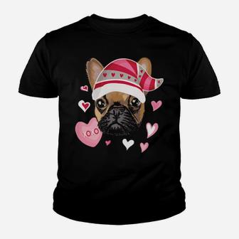 Valentine's Day French Bulldog Gnome Hearts Frenchie Youth T-shirt - Monsterry