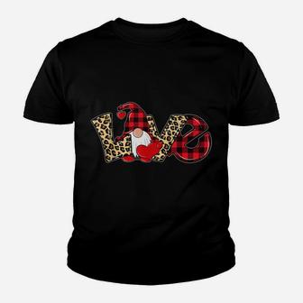 Valentine's Day Gnome Leopard Love Funny Gifts Youth T-shirt | Crazezy