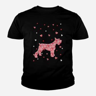 Valentines Day Love Hearts Schnauzer Dog Puppy Lover Youth T-shirt | Crazezy AU