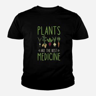 Vegan Plants Are The Best Medicine Plant Based Powered Youth T-shirt | Crazezy AU