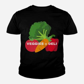 Vegetarian Veggies Deli Funny Vegan Animal Lovers Graphic Youth T-shirt | Crazezy DE