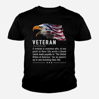Veteran Definition Shirts American Flag Bald Eagle Shirt Men Youth T-shirt | Crazezy