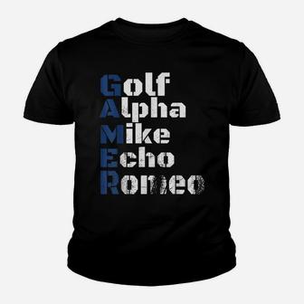 Veteran Gamer Distressed T Shirt Military Alphabet Gift Youth T-shirt | Crazezy AU