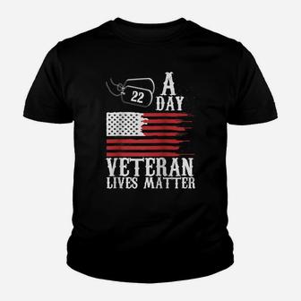 Veterans Day 22 A Day Veteran Lives Matter Funny Gift Idea Raglan Baseball Tee Youth T-shirt | Crazezy AU
