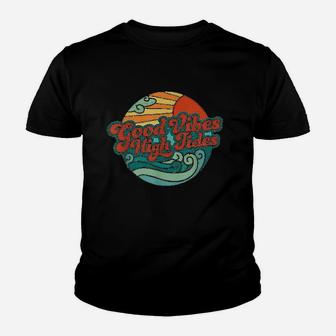 Vibes High Tides Retro 60S Summer Gift Youth T-shirt | Crazezy