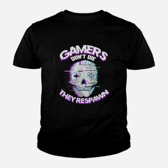 Video Game Console Player Gift For Gamers Dont Die Skull Youth T-shirt | Crazezy