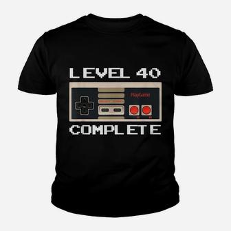 Video Game Controller Level 40 Complete 40Th Birthday Gamer Youth T-shirt | Crazezy
