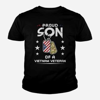 Vietnam Veteran Shirt Proud Son Dog Tag Tee Usa Men Boys Dad Youth T-shirt | Crazezy