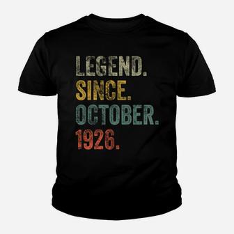 Vintage 1926 95Th Birthday Legend Since October 1926 Sweatshirt Youth T-shirt | Crazezy