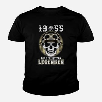 Vintage 1955 Geburt von Legenden Skull Design Kinder Tshirt, Retro-Stil Tee - Seseable